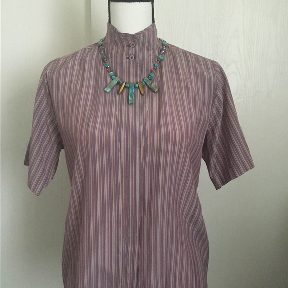 Vintage Marc D’Alcy Mandarin Collar Button-down - Picture 2 of 4